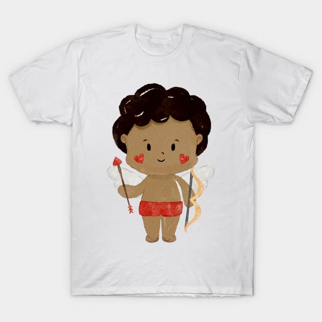 Cute Valentines day Angel Cupid T-Shirt by MutchiDesign